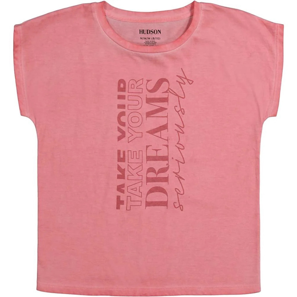 Girl’s Hudson Short Sleeve Graphic T-Shirt – Pink – Size M (8/10) – NWT